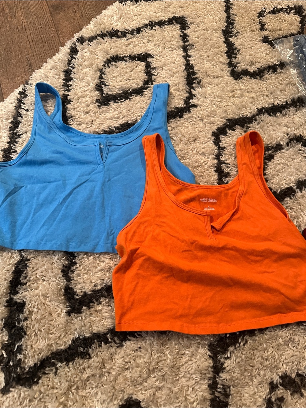 wild fable Blue & Orange Double Crop Tank Set